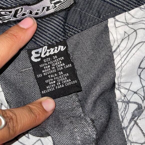 Elixir Men Chino Shorts Gray Pockets Size 36 - Picture 3 of 4